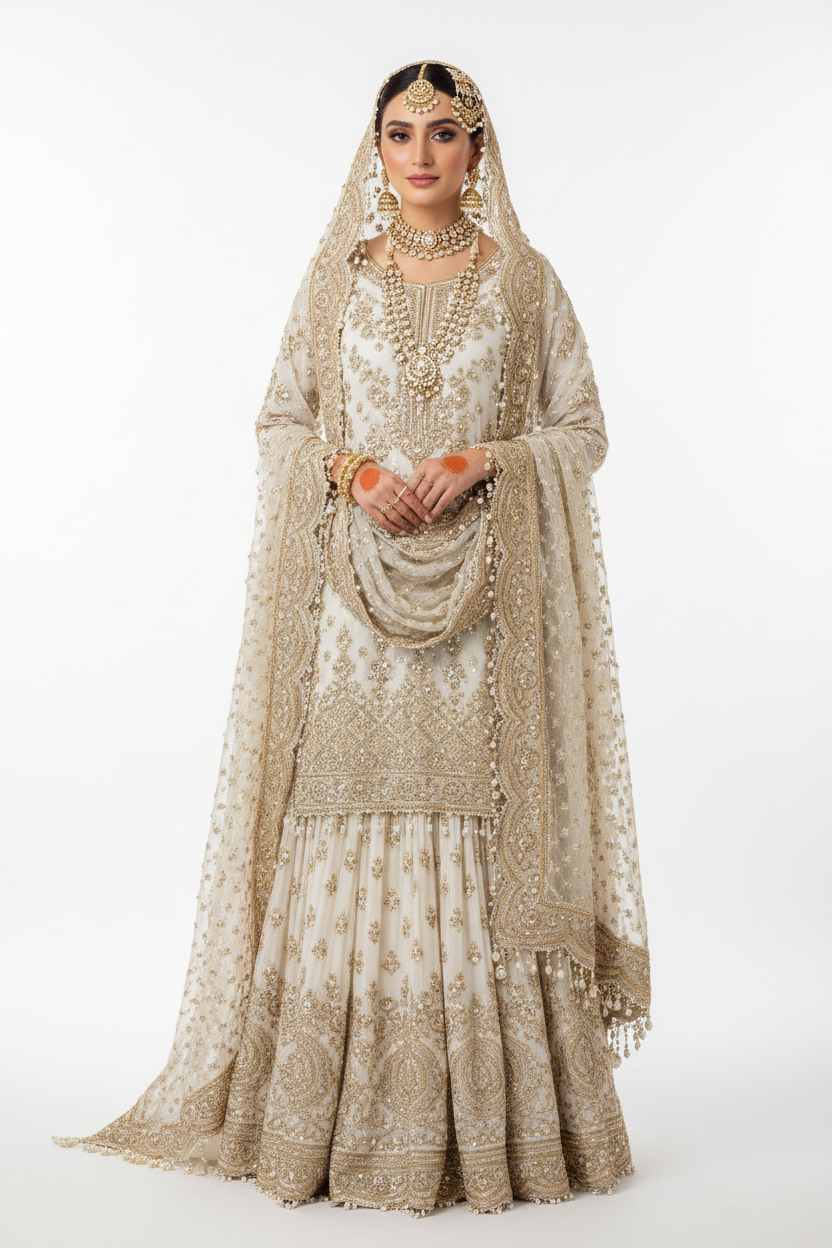 Ivory White Kundan Bridal Suit - KADZE Bridals Edit 2026